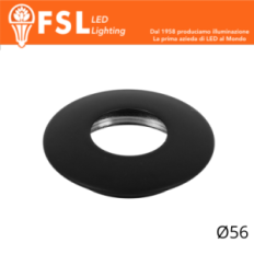 FSL VEGA Cover curva sostitutiva Ø56mm Nero per punto luce FLM32IP20‑3W