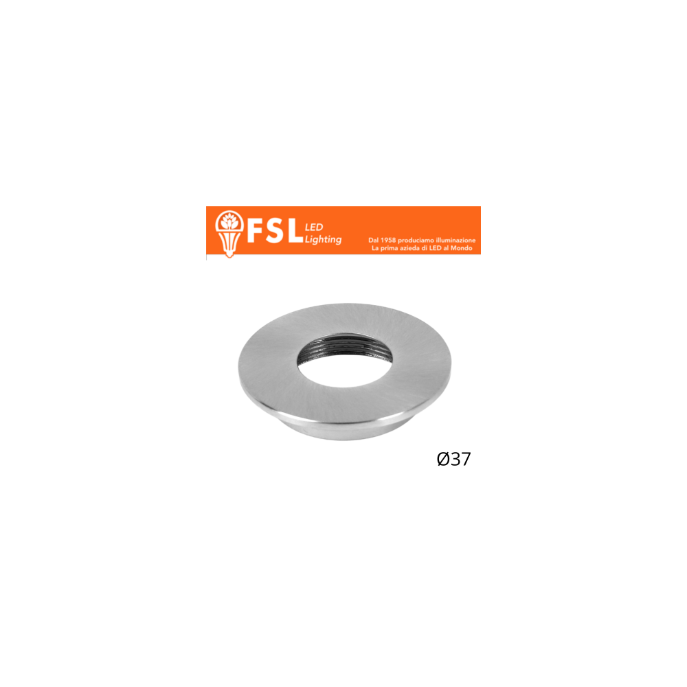 FSL VEGA Cover piatta sostitutiva Ø37mm Nichel Satinato per punto luce FLM32IP20‑1W