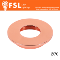 FSL VEGA Cover piatta sostitutiva Ø70mm Oro Rosa per punto luce FLM32IP20‑7W