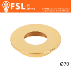 FSL VEGA Cover piatta sostitutiva Ø70mm Oro per punto luce FLM32IP20‑7W