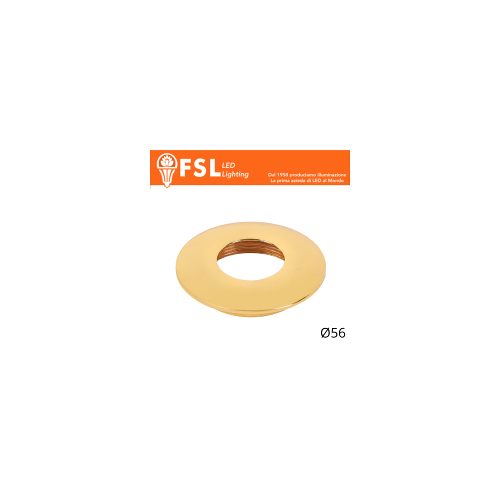 FSL VEGA Cover curva sostitutiva Ø56mm Oro per punto luce FLM32IP20‑3W
