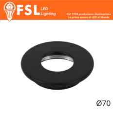 FSL VEGA Cover piatta sostitutiva Ø70mm Nero per punto luce FLM32IP20‑7W