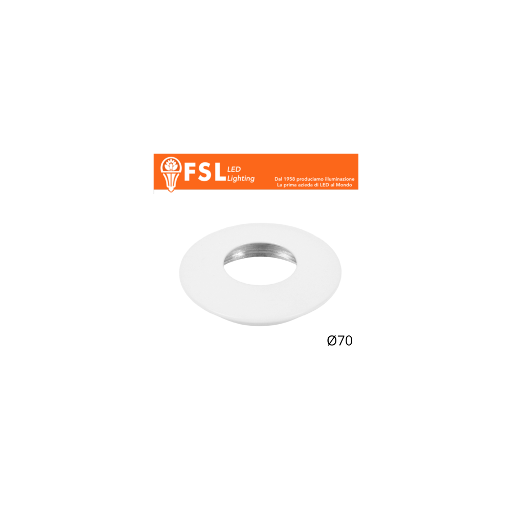 FSL VEGA Cover curva sostitutiva Ø70mm Bianco opaco per punto luce FLM32IP20‑7W