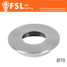 FSL VEGA Cover piatta sostitutiva Ø70mm Nichel Satinato per punto luce FLM32IP20‑7W