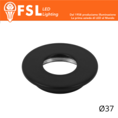 FSL VEGA Cover piatta sostitutiva Ø37mm Nero per punto luce FLM32IP20‑1W