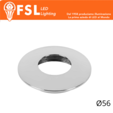 FSL VEGA Cover curva sostitutiva Ø56mm Cromo per punto luce FLM32IP20‑3W