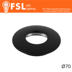 FSL VEGA Cover curva sostitutiva Ø70mm Nero per punto luce FLM32IP20‑7W