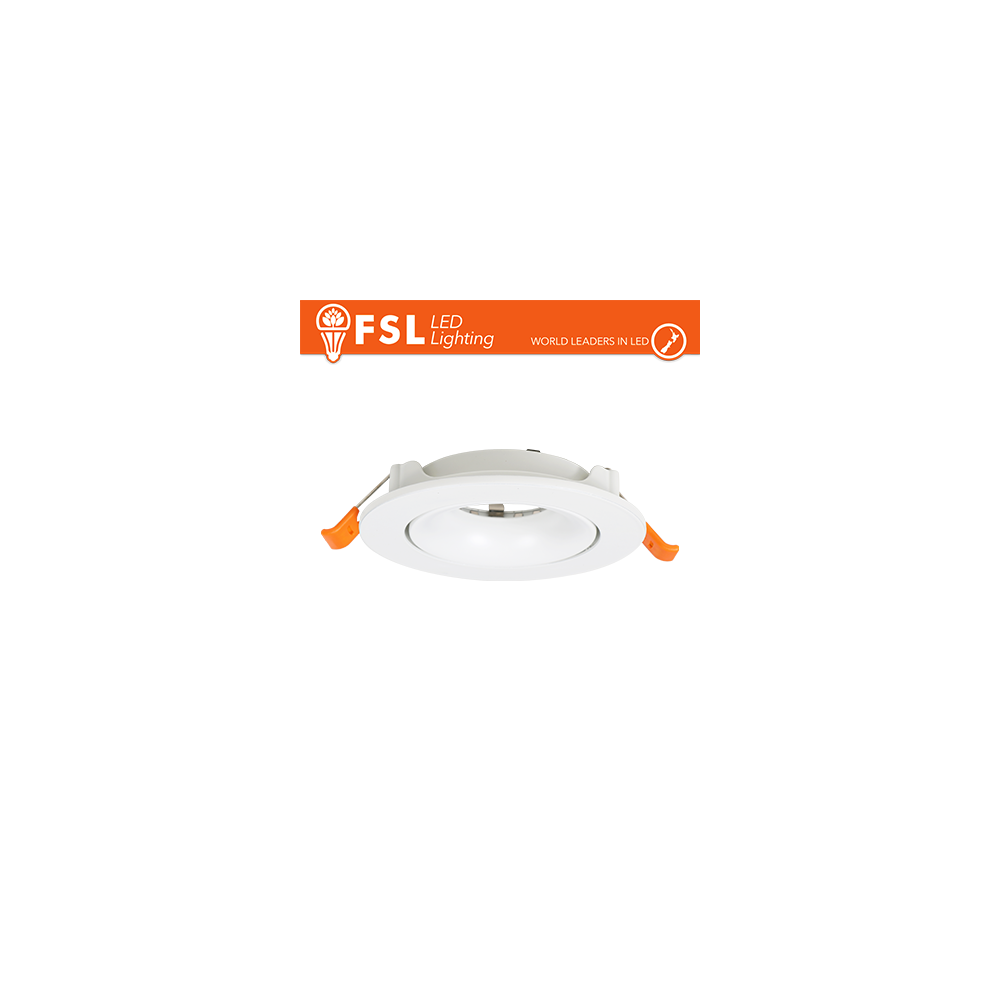 Portafaretto Downlight Circolare Orientabile GU10/MR16 Foro Ø90 mm Bianco