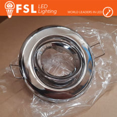 Portafaretto Downlight Circolare Orientabile GU10/MR16 Foro Ø70 mm Cromo