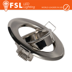 Portafaretto Downlight Circolare Orientabile GU10/MR16 Foro Ø70 mm Nichel