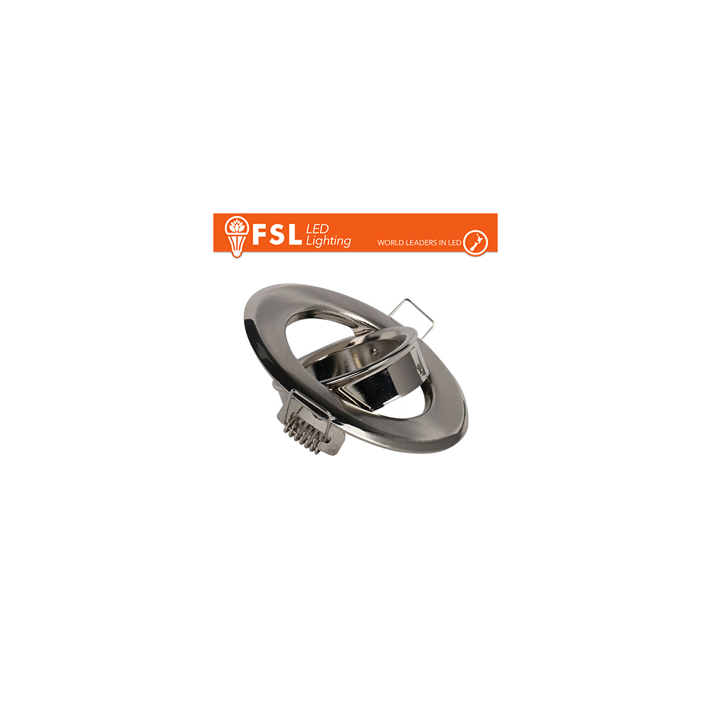 Portafaretto Downlight Circolare Orientabile GU10/MR16 Foro Ø70 mm Nichel