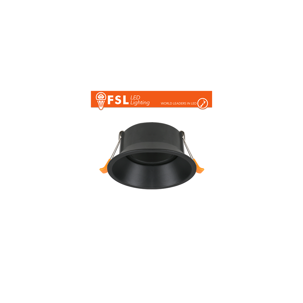 Portafaretto Downlight Circolare Orientabile GU10/MR16 Foro Ø83 mm Nero