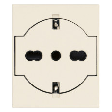 30211.C Vimar LINEA Presa SCHUKO 2P+T P40 universale a filo, canapa, 2 moduli