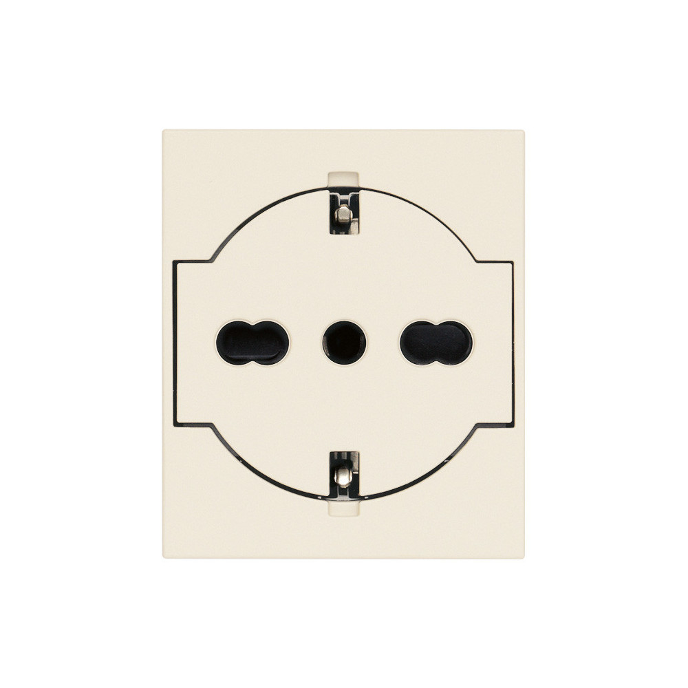 30211.C Vimar LINEA Presa SCHUKO 2P+T P40 universale a filo, canapa, 2 moduli