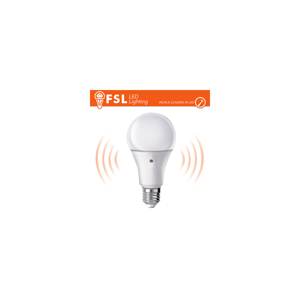 Lampada LED con Doppio Sensore Crepuscolare 9W 4000K EOL --VA FLA60S9W40K27