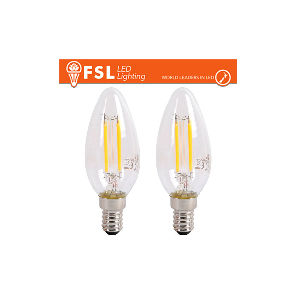 Lampada Filamento Olive C35 4W 3000K E14 - Confezione 2PACK