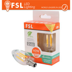 Lampada Filamento Olive C35FC 6.5W 3000K E14 - Confezione 2PACK