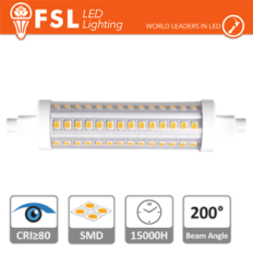 R7s - 9,5W 4000K 1160LM superiore a 200º 25*118mm CRI80