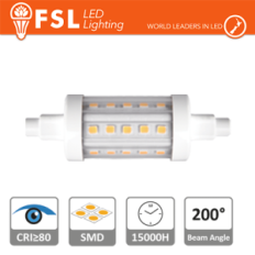 R7s - 5,5W 4000K 600LM superiore a 200º 25*78mm CRI80