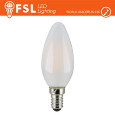 FSL Lampadina candela filamento opale forma oliva 7W‑4000K E14