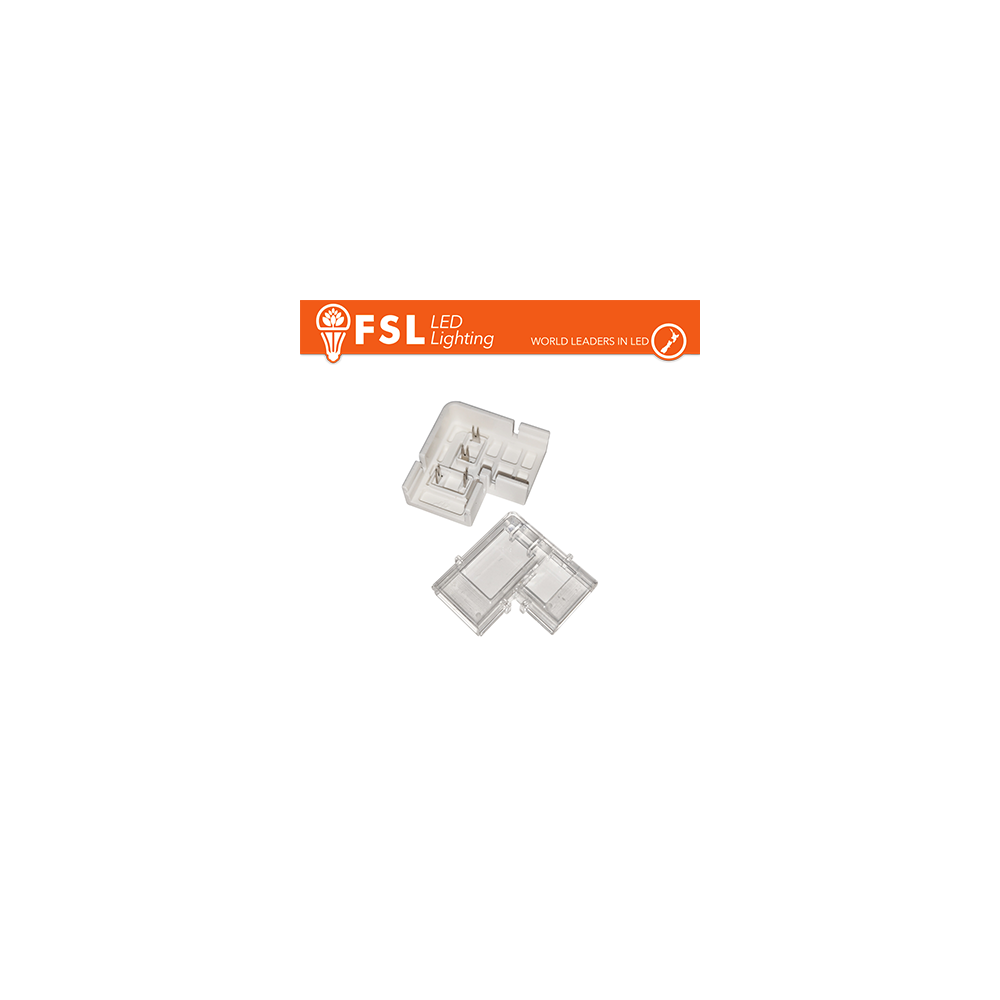 Connettore angolare 90° per strisce LED COB 220V e COB 24V