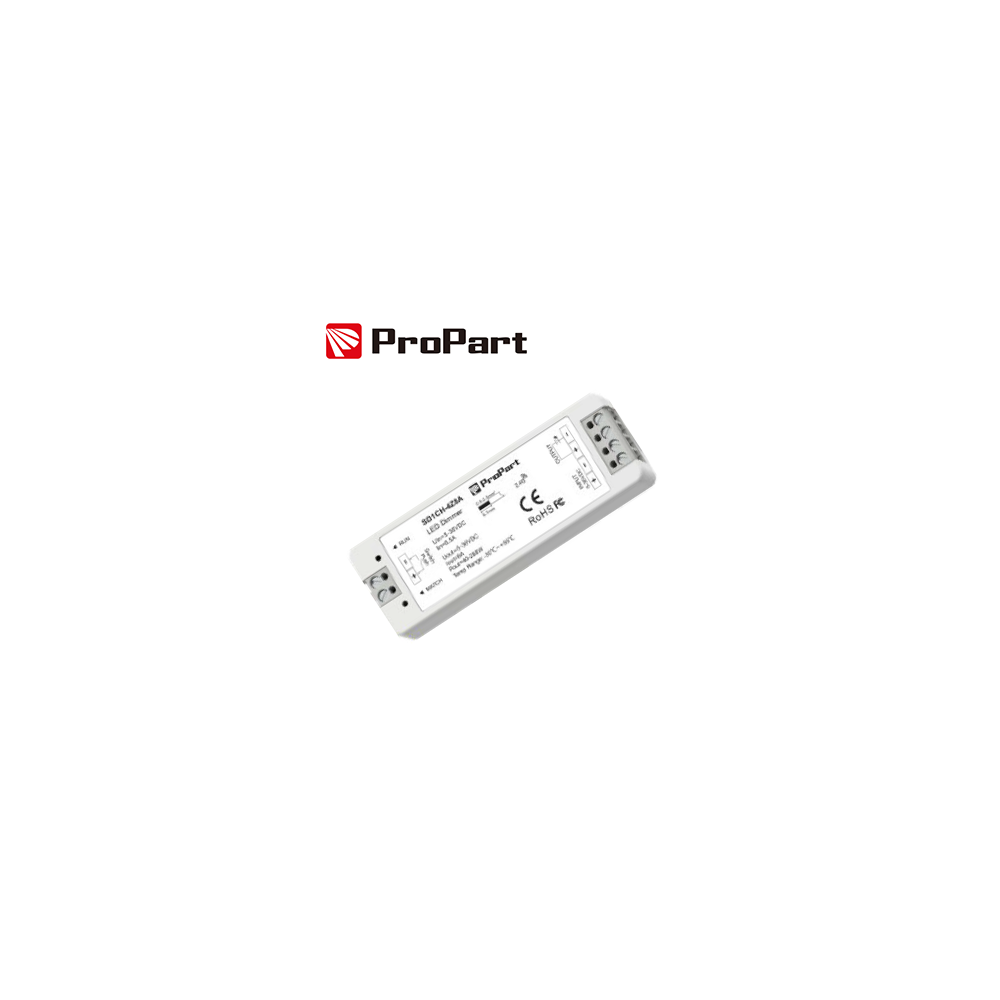 Ricevitore DIM RF LED 1 Canale - 8A, 5-36VDC, con Pulsante, RF2.4G