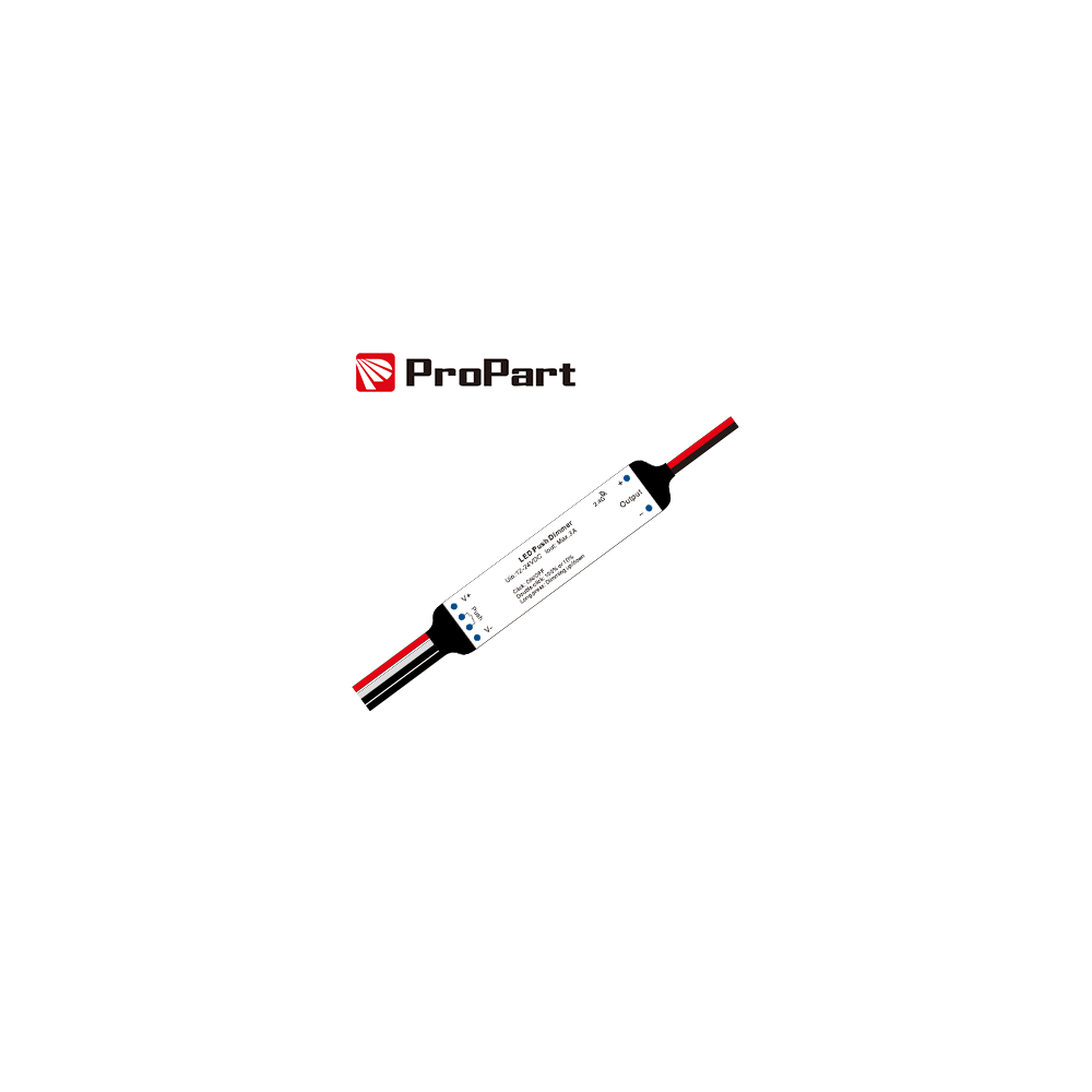 Dimmer LED RF e Push, 1 Canale, Monocolore, 12–24V DC, 3A, 2.4GHz
