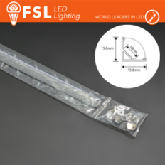 FSL Kit profilo alluminio angolare 6063 2m Argento con cover opale, nuova versione rinforzata per installazione striscia a 90°