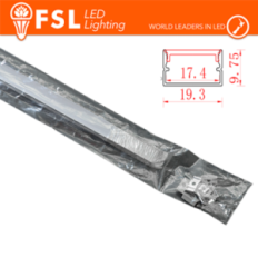 FSL Kit profilo alluminio a U 6063 2m Argento con cover opale per strisce COB 220V
