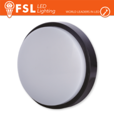 FSL Plafoniera LED rotonda nera 15W‑3000K IP54