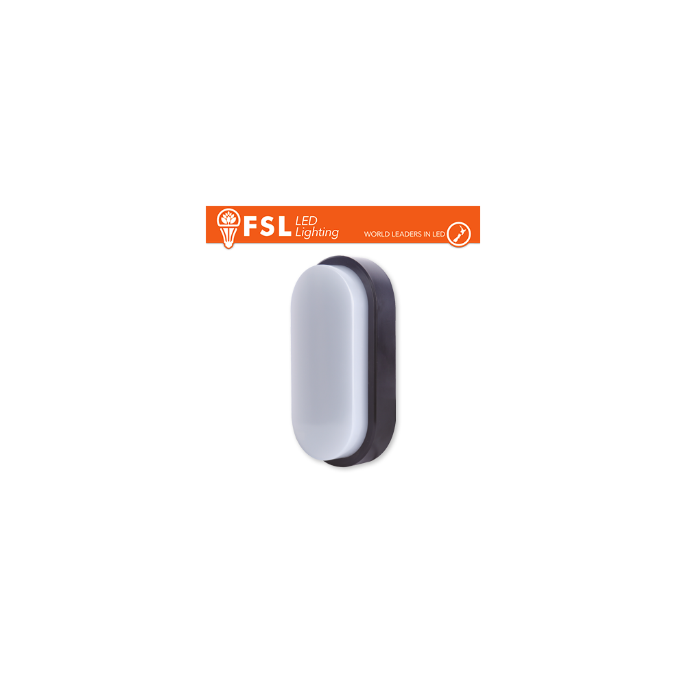 FSL Plafoniera LED ovale nera 15W‑3000K IP54