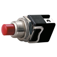 Pulsante con autoritorno, normalmente APERTO, 4A 250V, rosso
