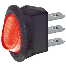 Interruttore Luminoso a bilanciere da pannello, 2 posizioni, rosso