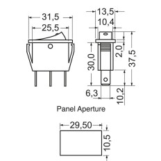 Deviatore a bilanciere unipolare, da incasso, 16A 250V, nero