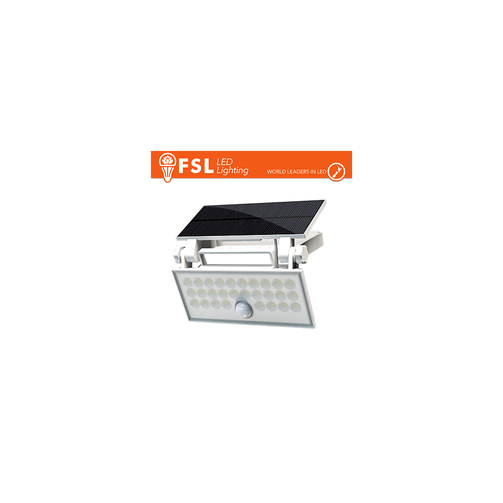 Faro da esterno solare con sensore di movimento 60W (6 led) - Bianco