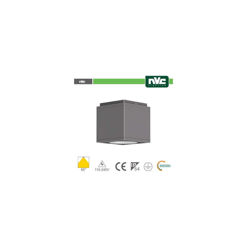 Downlight Cubo LED IP54 da soffitto - 8W 640lm 3000k 30°