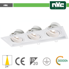 Incasso Multi lampada - 27w (3x9w) 4000k 2160lm superiore a 24°