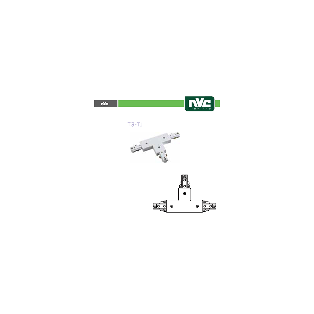 Connettore Forma T Binario Monofase - Colore Bianco