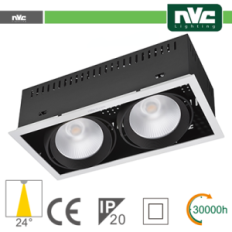 Incasso Multi lampada - 48w(2x24w) 3000k 3500lm superiore a 24° CRI90