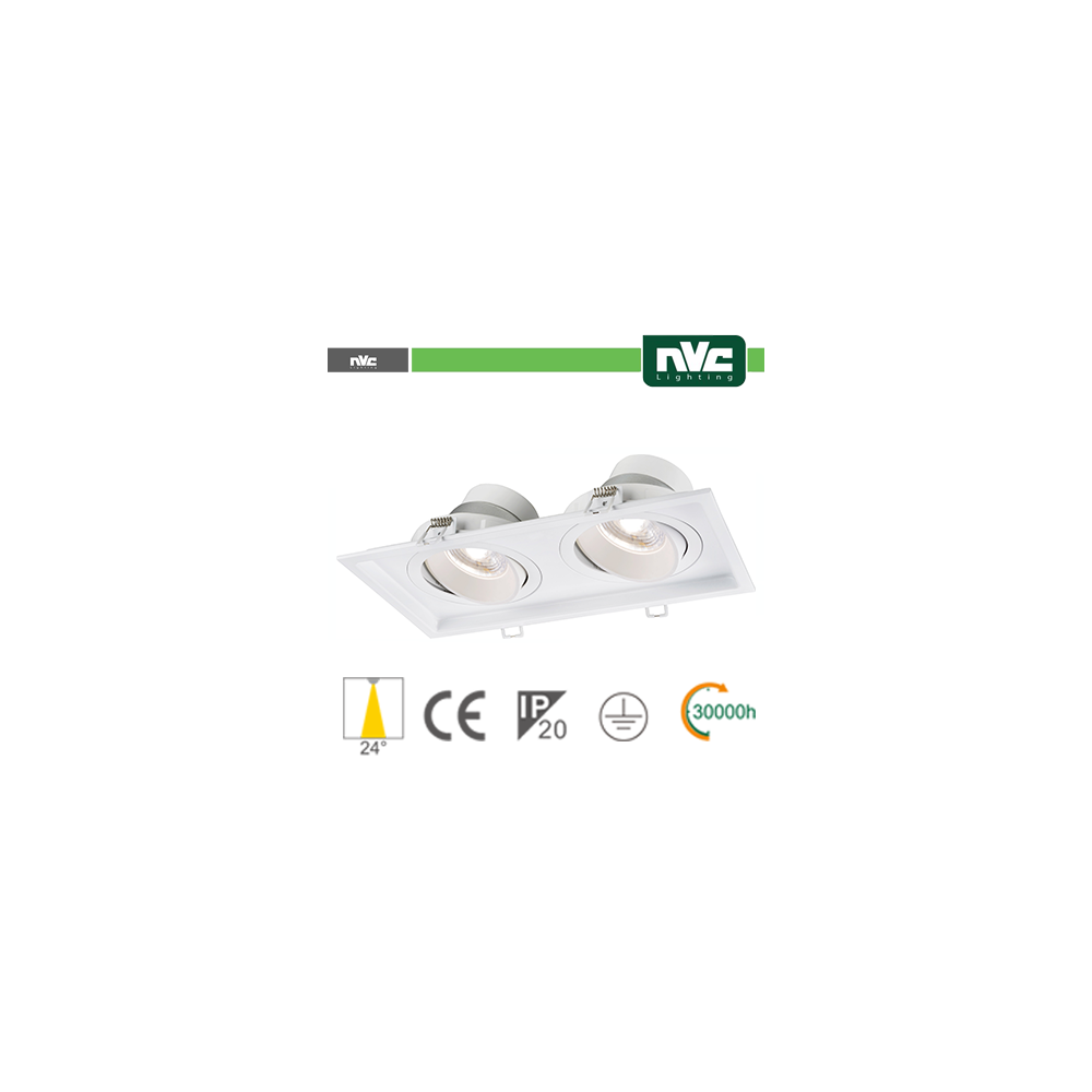 Incasso Multi lampada - 18w (2x9w) 3000k 1440lm superiore a 24°