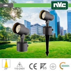 Faretto da giardino con picchetto 9W 3000K IP65 24°