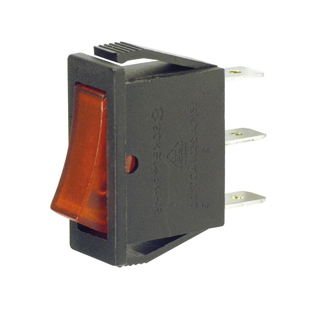 Interruttore luminoso a bilanciere, da incasso, 16A 250V, rosso