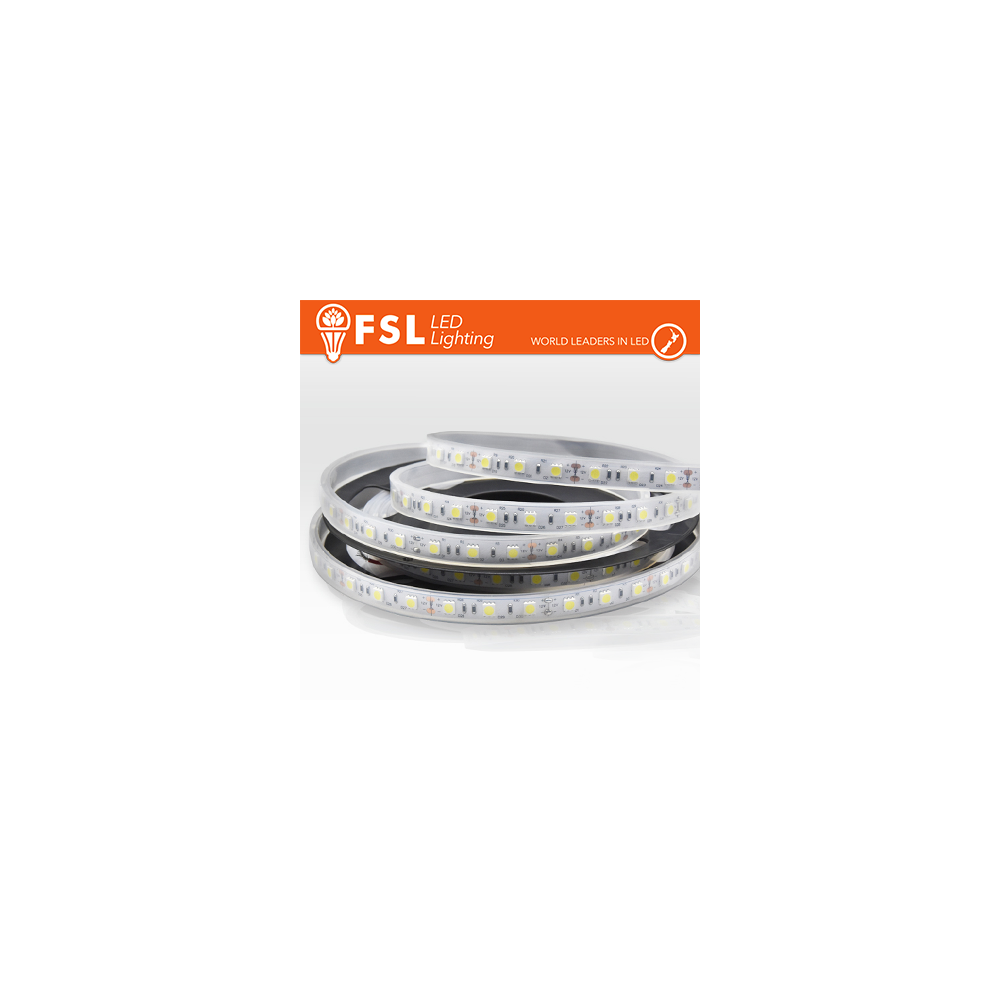 Striscia LED SMD5050 24V 5m 60LED/m 12W/m 4000K IP65 CRI70