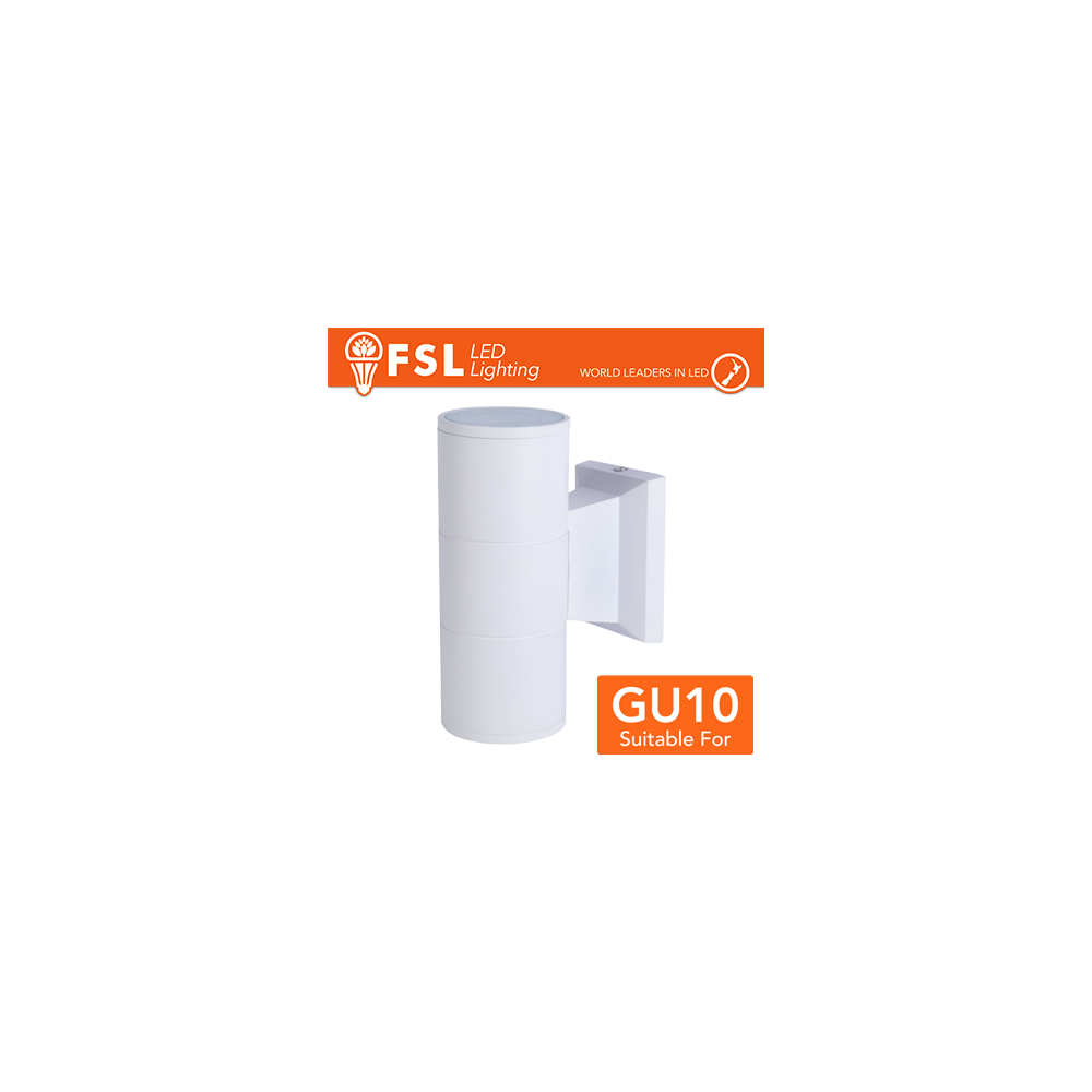 FSL Applique murale bidirezionale 2 vie GU10 IP54 Bianco, emissione su‑giù, lampadine escluse