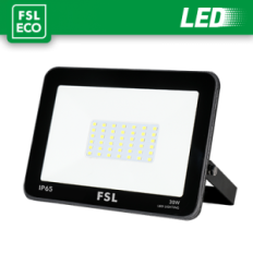 FSL Proiettore LED per esterni 30W IP65 4000K Nero, 2700lm, angolo 120°, staffa regolabile 360°, nuova classe ERP F