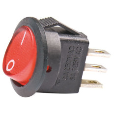 Interruttore BIPOLARE 0-1 luminoso a bilanciere, da incasso, 12 Volt, rosso