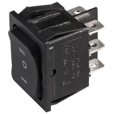 Deviatore Bipolare 3 Poli con Auto-Ritorno, 35A 12Vcc - 20A 125Vca, nero