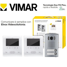 VIMAR 7558/E2 KIT Videocitofonico Bifamiliare 2 Fili + Tab 4,3 vivavoce