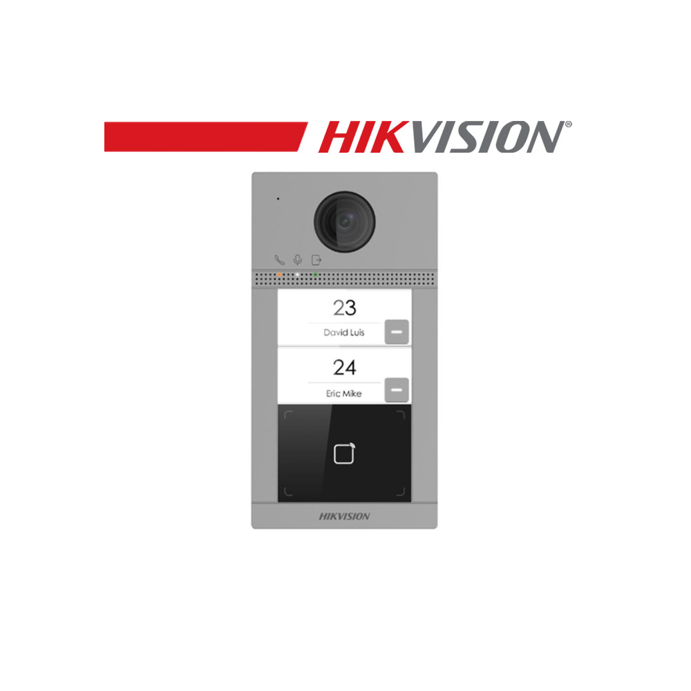 Stazione esterna IP per villa 2 pulsanti con lettore RFID Hikvision - DS-KV8213-WME1(C)