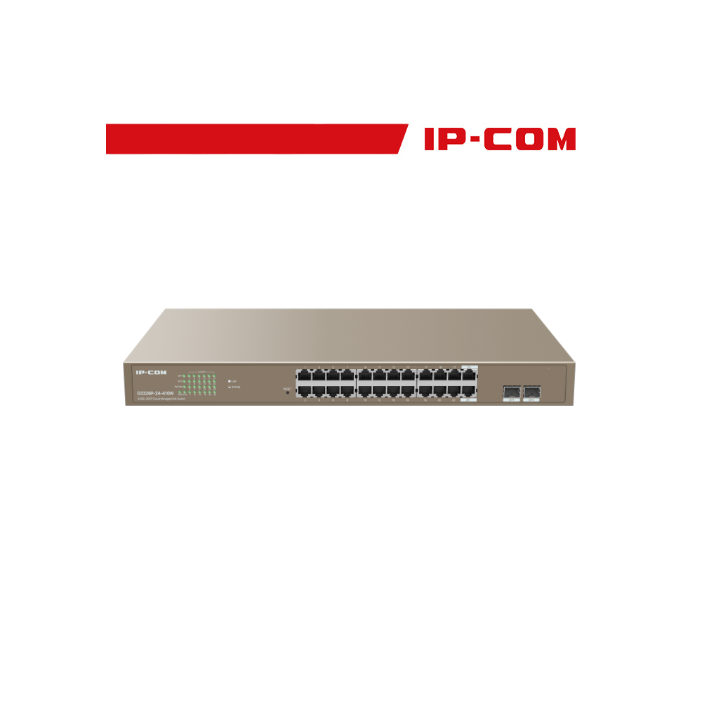 IP-COM Switch Gigab PoE cloud managL2 -26port(24GE PoE+2SFP)Pro | G3326P-24-410W
